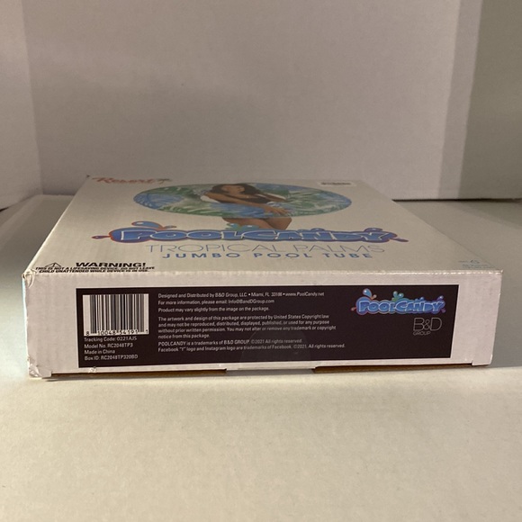 PoolCandy Tropical Palms Jumbo Pool Tube Float 48" Resort Collection NEW! - Picture 9 of 11